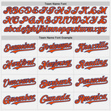 Custom White Orange Pinstripe Royal Authentic Two Tone Baseball Jersey