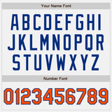 Custom White Orange Pinstripe Royal Authentic Two Tone Baseball Jersey