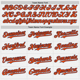 Custom White Orange Pinstripe Navy Authentic Two Tone Baseball Jersey