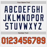 Custom White Orange Pinstripe Navy Authentic Two Tone Baseball Jersey