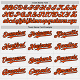 Custom White Orange Pinstripe Black Authentic Two Tone Baseball Jersey