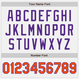 Custom White Orange Pinstripe Purple Authentic Two Tone Baseball Jersey