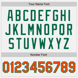Custom White Orange Pinstripe Kelly Green Authentic Two Tone Baseball Jersey