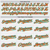 Custom White Orange Pinstripe Aqua Authentic Two Tone Baseball Jersey