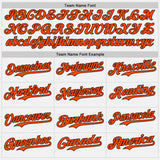 Custom White Orange Pinstripe Brown Authentic Two Tone Baseball Jersey