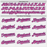 Custom White Pink Pinstripe Navy Authentic Two Tone Baseball Jersey