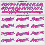 Custom White Pink Pinstripe Purple Authentic Two Tone Baseball Jersey