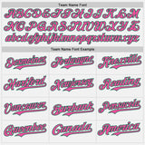 Custom White Pink Pinstripe Kelly Green Authentic Two Tone Baseball Jersey
