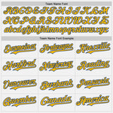 Custom White Gold Pinstripe Royal Authentic Two Tone Baseball Jersey