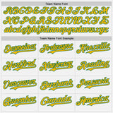 Custom White Gold Pinstripe Kelly Green Authentic Two Tone Baseball Jersey
