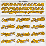 Custom White Gold Pinstripe Brown Authentic Two Tone Baseball Jersey