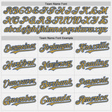 Custom White Old Gold Pinstripe Royal Authentic Two Tone Baseball Jersey