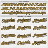 Custom White Old Gold Pinstripe Black Authentic Two Tone Baseball Jersey