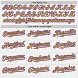 Custom White Old Gold Pinstripe Purple Authentic Two Tone Baseball Jersey