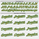 Custom White Old Gold Pinstripe Kelly Green Authentic Two Tone Baseball Jersey