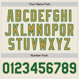 Custom Cream Kelly Green Pinstripe Old Gold Authentic Two Tone Baseball Jersey