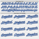Custom White Light Blue Pinstripe Navy Authentic Two Tone Baseball Jersey