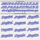 Custom White Light Blue Pinstripe Purple Authentic Two Tone Baseball Jersey