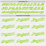 Custom White Neon Green Pinstripe Neon Green Authentic Two Tone Baseball Jersey
