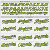 Custom White Neon Green Pinstripe Purple Authentic Two Tone Baseball Jersey