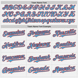 Custom White Sky Blue Pinstripe Red Authentic Two Tone Baseball Jersey