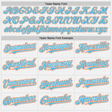 Custom White Sky Blue Pinstripe Orange Authentic Two Tone Baseball Jersey