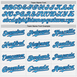 Custom White Sky Blue Pinstripe Navy Authentic Two Tone Baseball Jersey