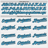 Custom White Sky Blue Pinstripe Black Authentic Two Tone Baseball Jersey