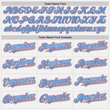 Custom White Electric Blue Pinstripe Red Authentic Two Tone Baseball Jersey