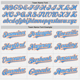 Custom White Electric Blue Pinstripe Orange Authentic Two Tone Baseball Jersey