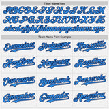 Custom White Electric Blue Pinstripe Navy Authentic Two Tone Baseball Jersey