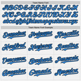 Custom White Electric Blue Pinstripe Black Authentic Two Tone Baseball Jersey