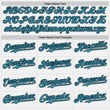 Custom White Panther Blue Pinstripe Black Authentic Two Tone Baseball Jersey
