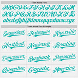 Custom White Aqua Pinstripe Aqua Authentic Two Tone Baseball Jersey
