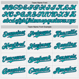 Custom White Aqua Pinstripe Navy Authentic Two Tone Baseball Jersey