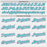 Custom White Aqua Pinstripe Pink Authentic Two Tone Baseball Jersey