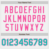 Custom White Aqua Pinstripe Pink Authentic Two Tone Baseball Jersey