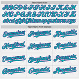 Custom White Aqua Pinstripe Purple Authentic Two Tone Baseball Jersey