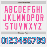 Custom White Black Pinstripe Sky Blue-Pink Authentic Two Tone Baseball Jersey