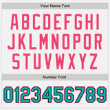 Custom White Black Pinstripe Aqua-Neon Pink Authentic Two Tone Baseball Jersey