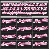 Custom Black Pink Pinstripe White Authentic Two Tone Baseball Jersey