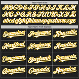 Custom Black Gold Pinstripe White Authentic Two Tone Baseball Jersey