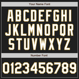 Custom Black Old Gold Pinstripe White Authentic Two Tone Baseball Jersey