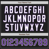 Custom Black Purple Pinstripe White Authentic Two Tone Baseball Jersey