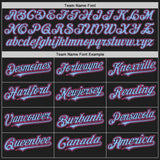 Custom Black Light Blue Pinstripe Pink Authentic Two Tone Baseball Jersey