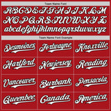 Custom Red Black Pinstripe White Authentic Two Tone Baseball Jersey