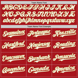 Custom Red Old Gold Pinstripe White Authentic Two Tone Baseball Jersey