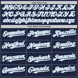 Custom Navy Light Blue Pinstripe White Authentic Two Tone Baseball Jersey