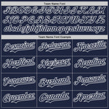 Custom Navy White Pinstripe White Authentic Two Tone Baseball Jersey