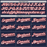 Custom Navy Red Pinstripe White Authentic Two Tone Baseball Jersey